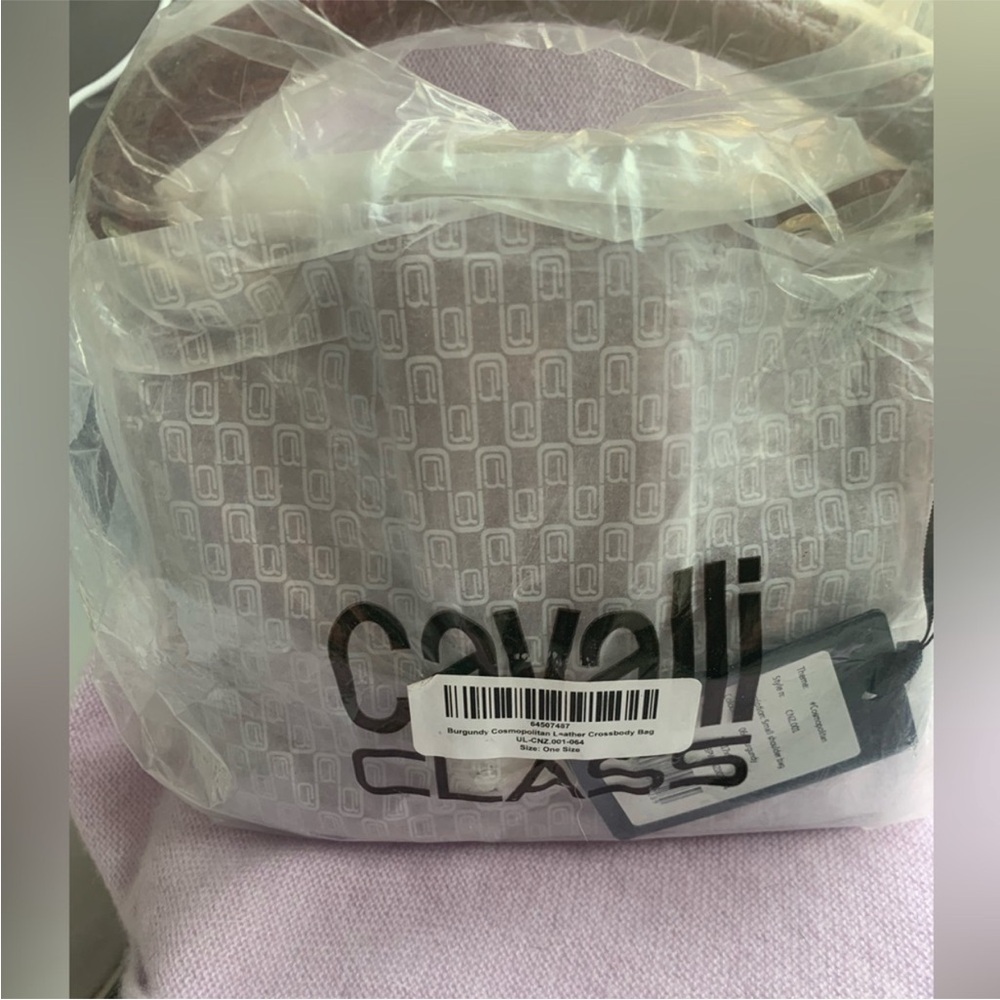 NWT Roberto Cavalli Cosmopolitan Burgundy Crossbody Bag - Picture 4 of 9